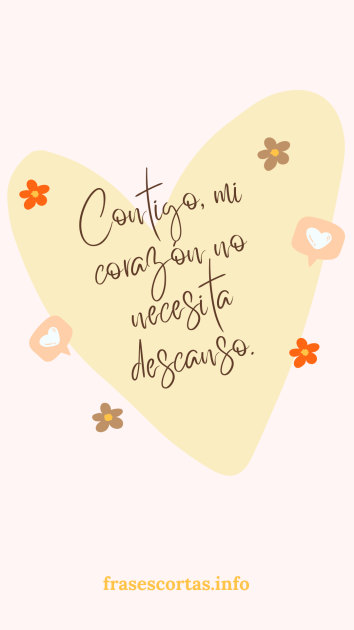 Una imagen de un corazón con una frase de San Valentín corta. Versión 1.