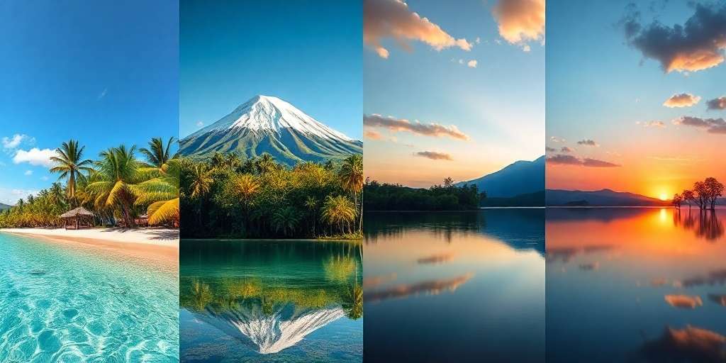 Una foto con cuatro secciones. Cada una es una paisaje diferente.