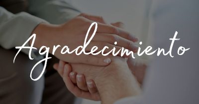 Cartelito con la frase agradecimiento.