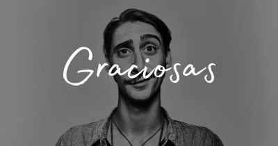 Cartelito con la palabra graciosas.