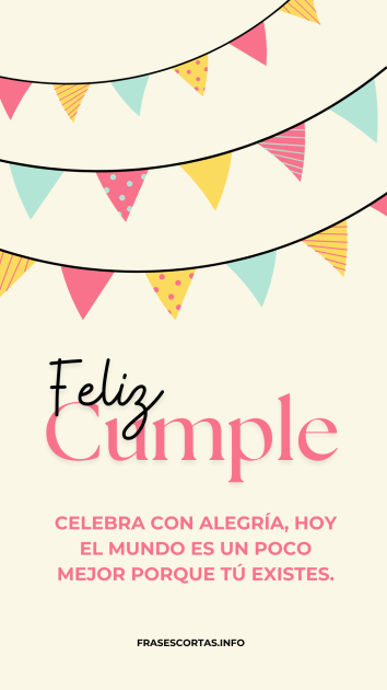 Una frase de felicitación de cumpleaños.