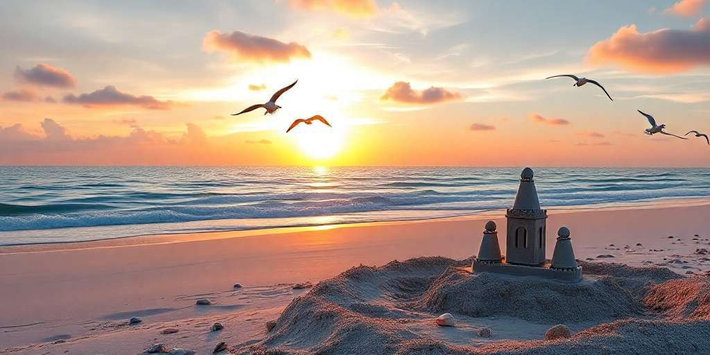 Un pàisaje de playa con una vista para reflexionar.